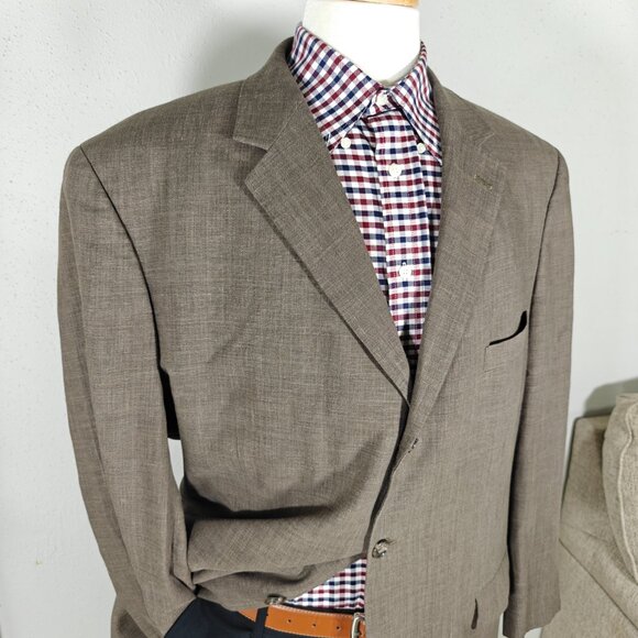 Coconut Grove Men's Sport Coat Blazer Three Button Brown Linen Polyester 48R - Picture 3 of 15